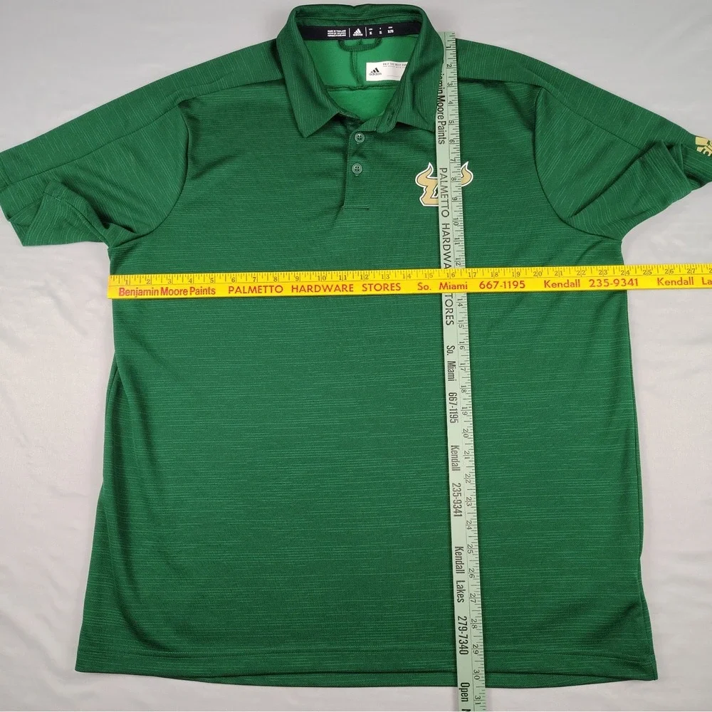 Adidas USF Bulls Polo Shirt Men's XL Green South Florida Golf Performance NCAA